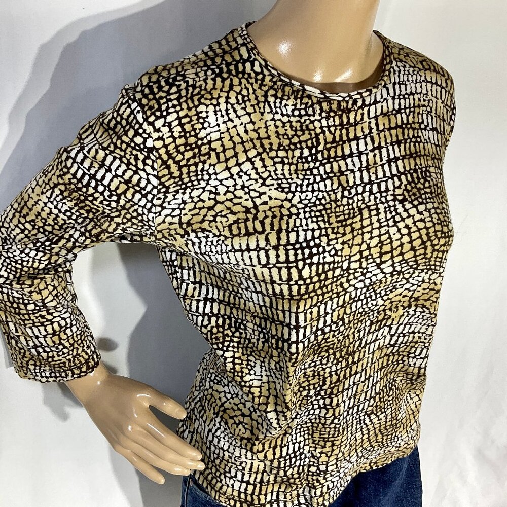 Jones New YorkSz L 3/4 Sleeve Animal Print 3/$14 Signature Womens Alligator